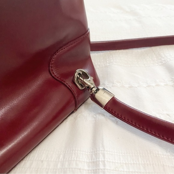 LANCASTER RED LEATHER BACKPACK SHOULDER BAG - OS - Picture 6 of 11